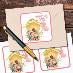 Love Bird Valentine's Day Square Sticker