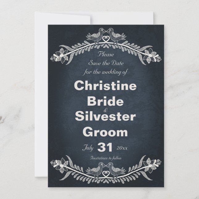 Love Bird Vines, 5x7 save the date (Front)