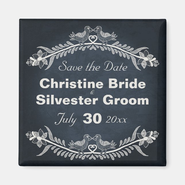Love Bird Vines, save the date Magnet (Front)