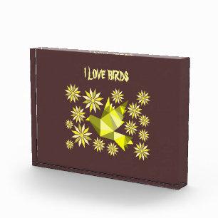 LOVE BIRD WITH FLOWER GIFT SPECIAL DAY,  BIRTHDAY PHOTO BLOCK