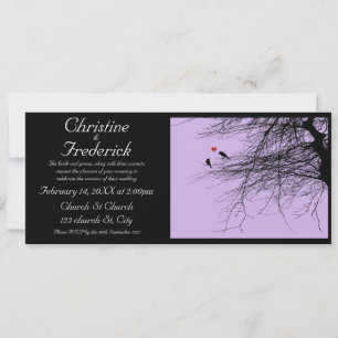 Love Birds, 4"x9.25" invitation