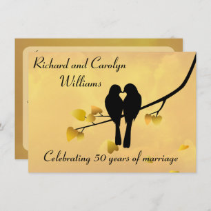 Love Birds 50th Anniversary Invitation
