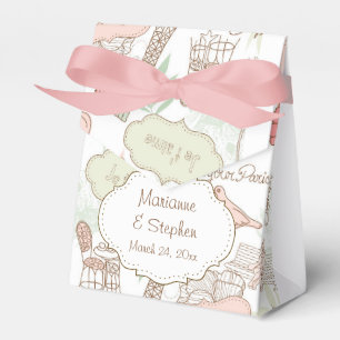 Love Birds Bird Cage Lovers in Paris Eiffel Tower Favor Box