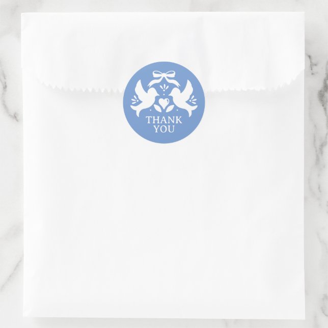 Love Birds Bridal Shower Classic Round Sticker (Bag)