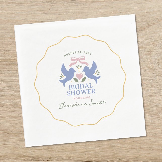 Love Birds Bridal Shower Napkin (Creator Uploaded)