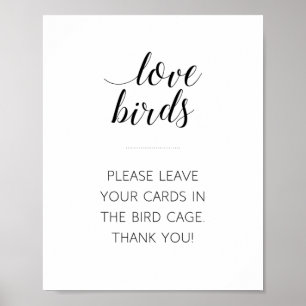 Love Birds Cards In Bird Cage Wedding Sign
