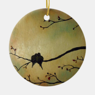 Love birds ceramic ornament