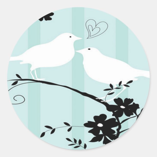 Love Birds Classic Round Sticker (Front)
