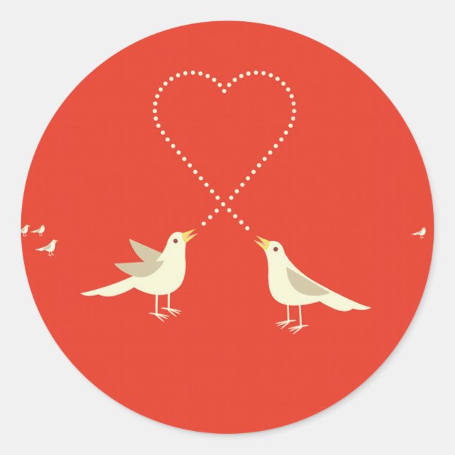 Love Birds Classic Round Sticker (Front)