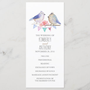 love birds couple wedding programs