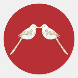 Love Birds Crimson/Creme Wedding Envelope Seal