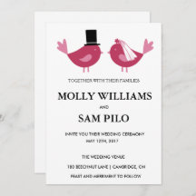 Love Birds Customizable Wedding Invitation.