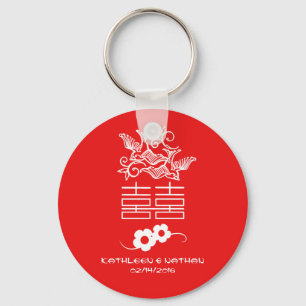Love Birds - Double Happiness - Wedding Favours Keychain