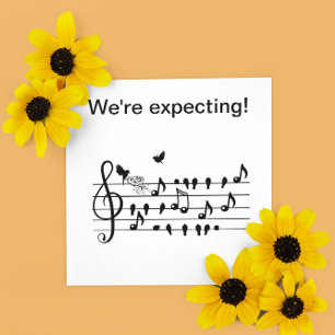 love birds, expecting customizable invitation