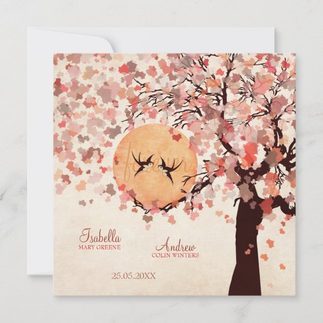 Love Birds - Fall Wedding Invitation (Front)