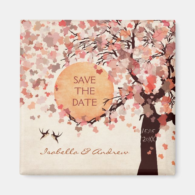 Love Birds - Fall Wedding Save the Date Magnet. Magnet (Front)