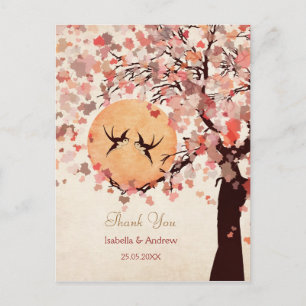 Love Birds - Fall Wedding  Thank You Card