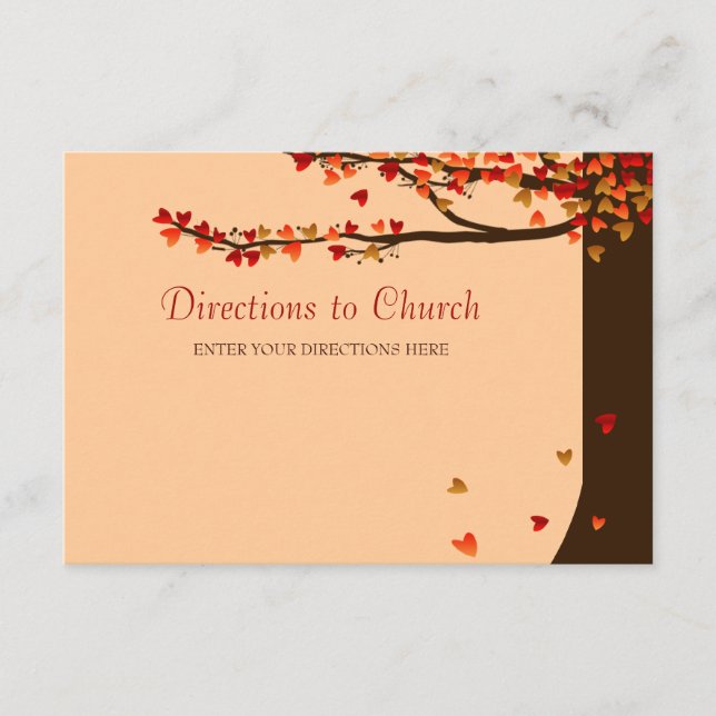 Love Birds Falling Hearts Directions Card (Front)