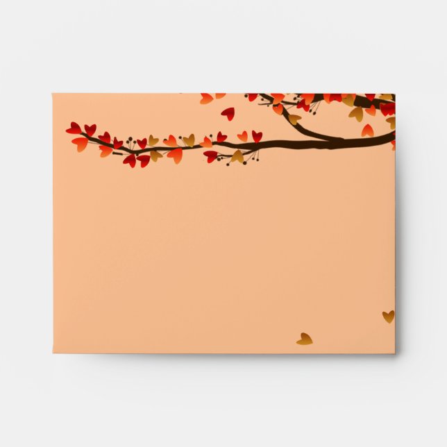 Love Birds Falling Hearts RSVP Envelope (Front)