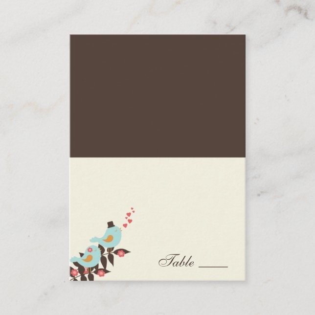 Love Birds Folded Place Cards (Front)