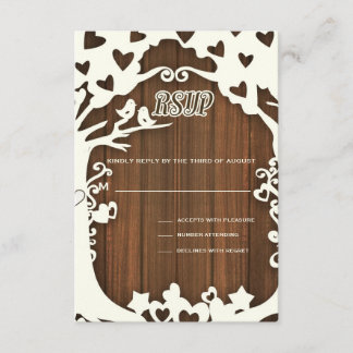 Love Birds Forever on Woodpanel Invitation