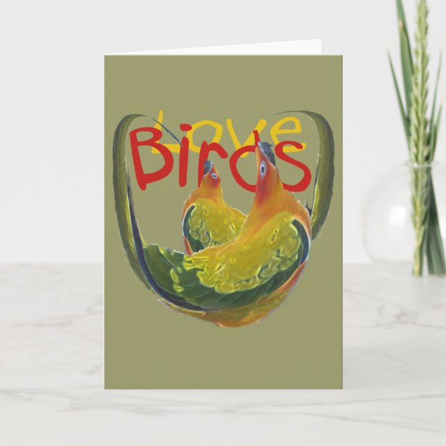 Love Birds Greeting Card (Front)