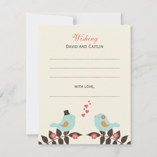 Love Birds Guest Book Cards (Front)