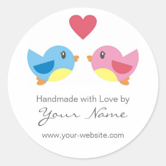 Love Birds Handmade By Personalized Stickers