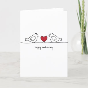 Love Birds Happy Anniversary Card
