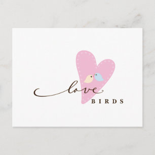 Love Birds & Heart Postcard