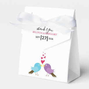 Love Birds & Hearts Wedding Favor Box