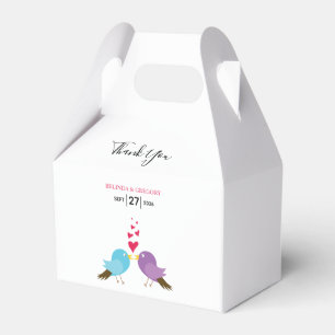Love Birds & Hearts Wedding Favor Box