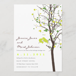 Love Birds in Polka Dot Tree Invitation