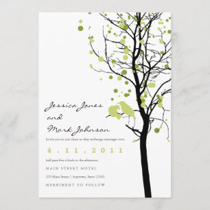 Love Birds in Polka Dot Tree Invitation