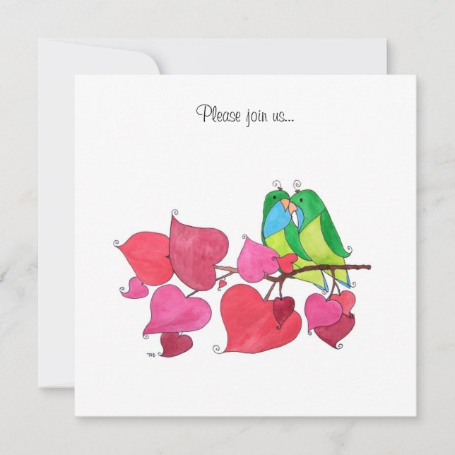 Love Birds Invitation (Front)