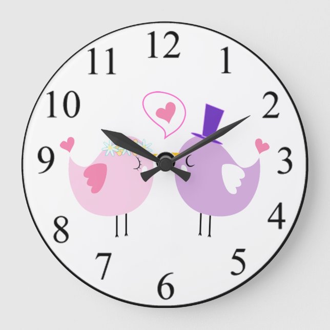 Love Birds Large Clock (Front)