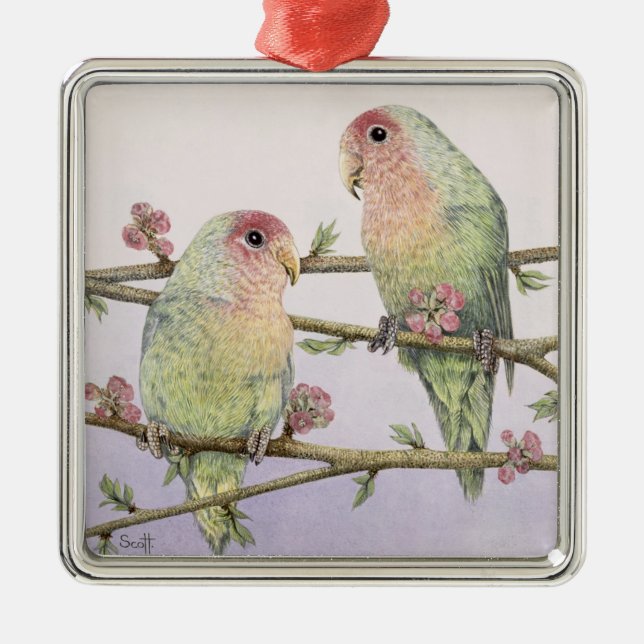 Love Birds Metal Ornament (Front)