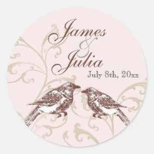 Love Birds 'n Lace - Rose Wedding Seal