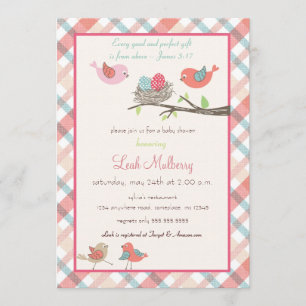 Love Birds Nest - Trendy Scripture Baby Shower Invitation