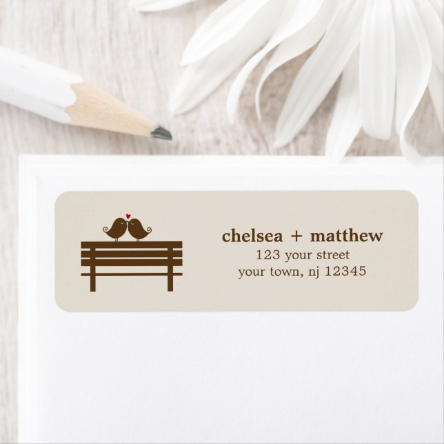 Love Birds on Park Bench Wedding (Insitu)