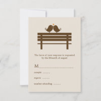 Love Birds on Park Bench Wedding