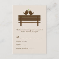 Love Birds on Park Bench Wedding