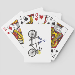 love birds on tandem bike - playing cards