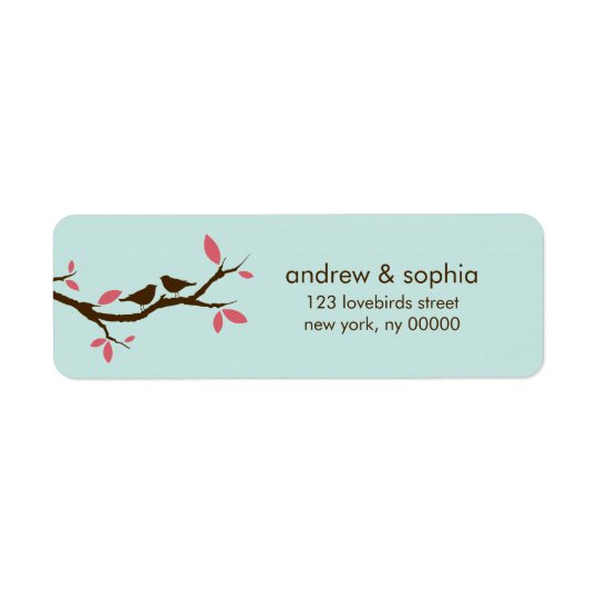 Love Birds on Tree Wedding Return Address Label