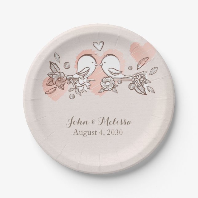 Love Birds Paper Plate (Front)
