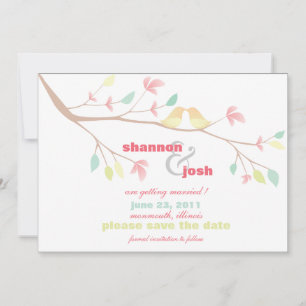 Love Birds - Pastel save the date cards