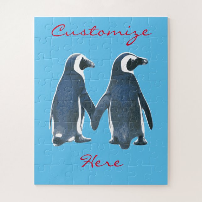 Love Birds Penguin Couple Thunder_Cove Jigsaw Puzzle (Vertical)
