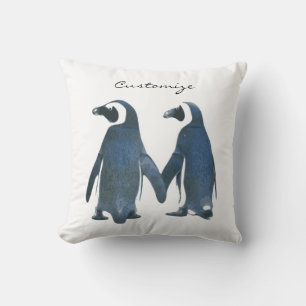 Love Birds Penguin Couple Thunder_Cove Throw Pillow