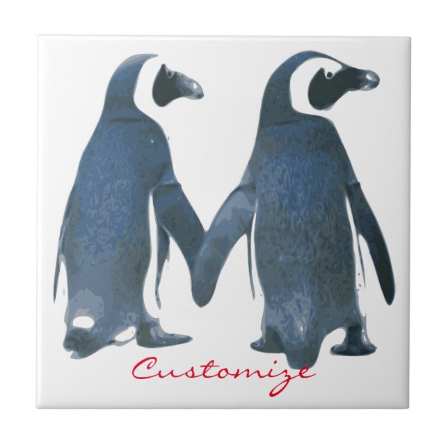 Love Birds Penguin Couple Thunder_Cove Tile (Front)