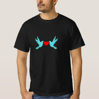 Love Birds Red Heart Romantic Design T-Shirt